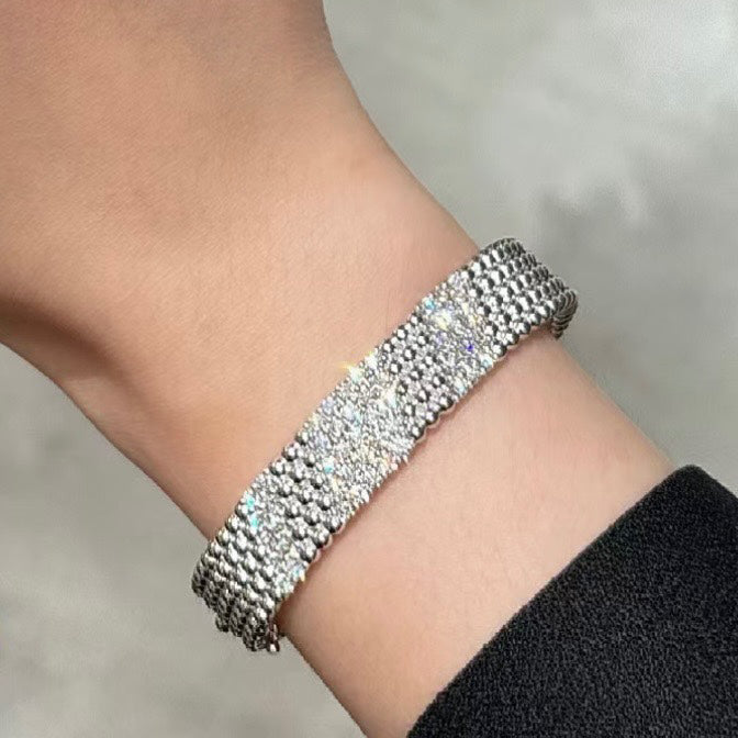 [Leaves]  FIVE-ROW DIAMOND BRACELET