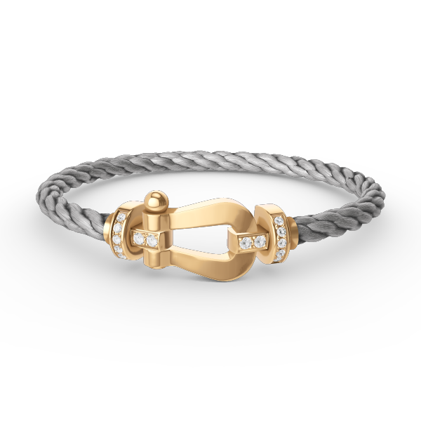 [Leaves]FORCE LARGE HORSESHOE HALF DIAMOND BRACELET - GOLD