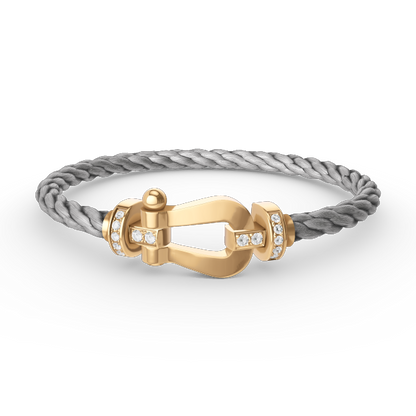 [Leaves]FORCE LARGE HORSESHOE HALF DIAMOND BRACELET - GOLD