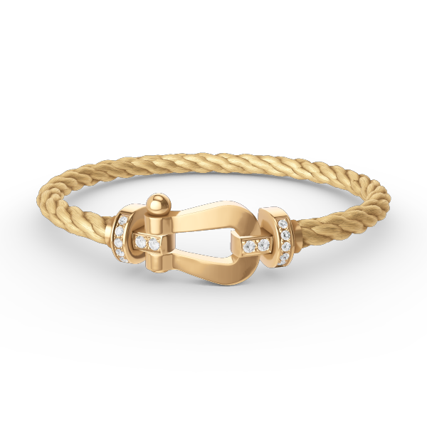[Leaves]FORCE LARGE HORSESHOE HALF DIAMOND BRACELET - GOLD
