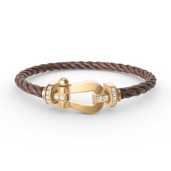 [Leaves]FORCE LARGE HORSESHOE HALF DIAMOND BRACELET - GOLD