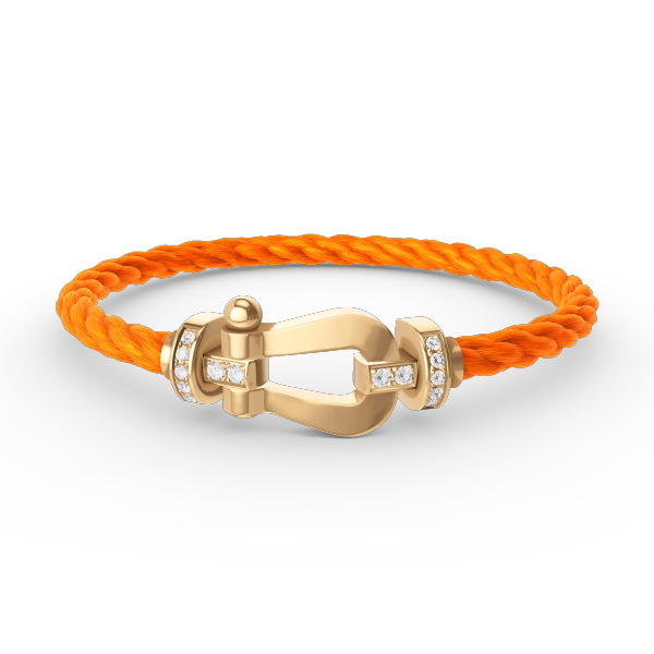 [Leaves]FORCE LARGE HORSESHOE HALF DIAMOND BRACELET - GOLD