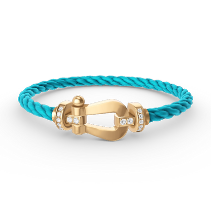 [Leaves]FORCE LARGE HORSESHOE HALF DIAMOND BRACELET - GOLD