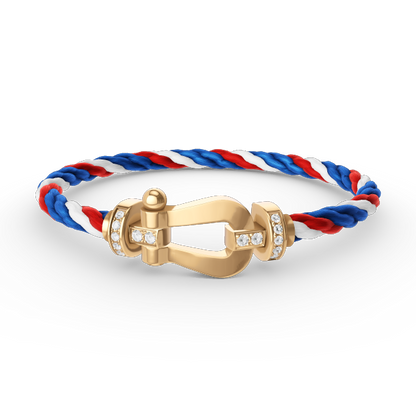[Leaves]FORCE LARGE HORSESHOE HALF DIAMOND BRACELET - GOLD