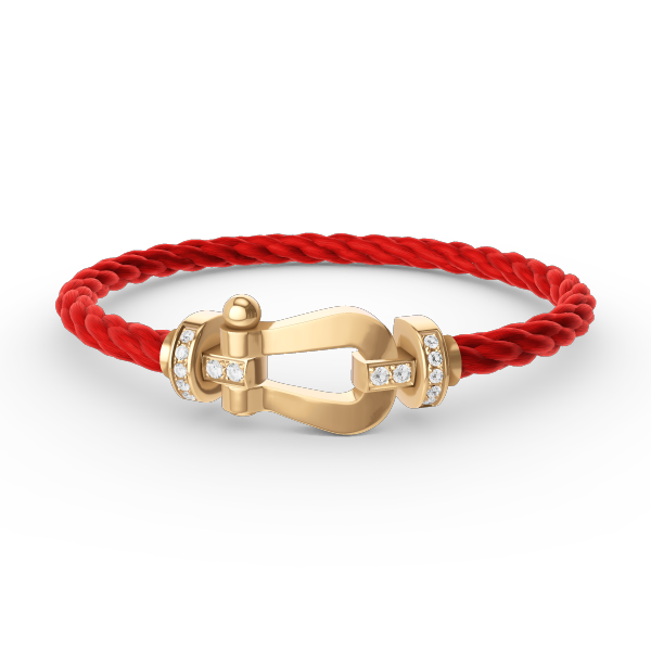 [Leaves]FORCE LARGE HORSESHOE HALF DIAMOND BRACELET - GOLD