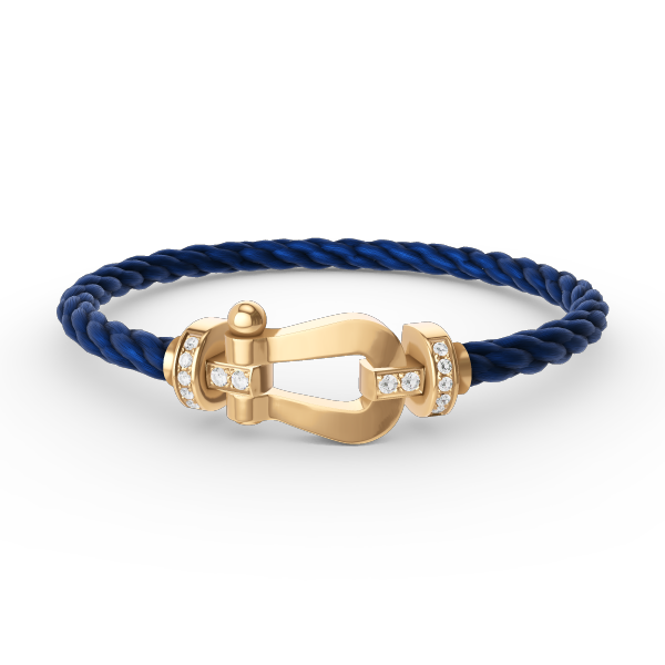 [Leaves]FORCE LARGE HORSESHOE HALF DIAMOND BRACELET - GOLD