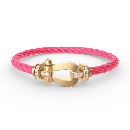 [Leaves]FORCE LARGE HORSESHOE HALF DIAMOND BRACELET - GOLD
