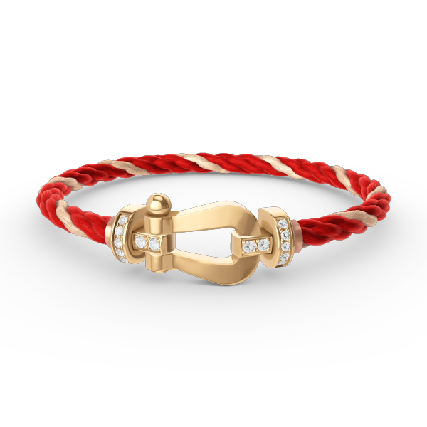 [Leaves]FORCE LARGE HORSESHOE HALF DIAMOND BRACELET - GOLD