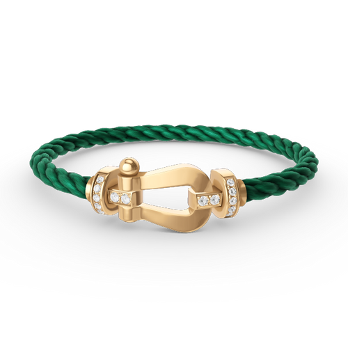 [Leaves]FORCE LARGE HORSESHOE HALF DIAMOND BRACELET - GOLD