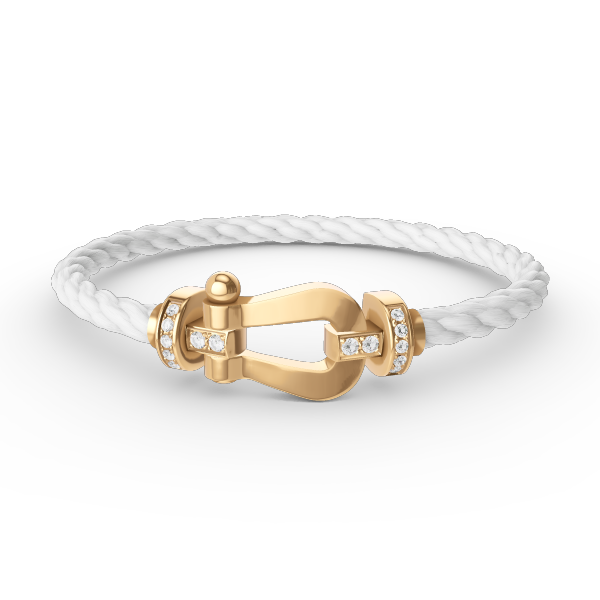 [Leaves]FORCE LARGE HORSESHOE HALF DIAMOND BRACELET - GOLD
