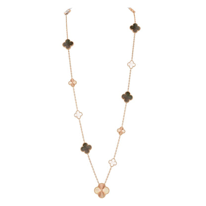 [Leaves]DETACHABLE 15-MOTIF CLOVER STATEMENT SET - GREY MOTHER-OF-PEARL & LASER