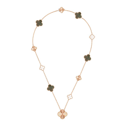 [Leaves]DETACHABLE 15-MOTIF CLOVER STATEMENT SET - GREY MOTHER-OF-PEARL & LASER