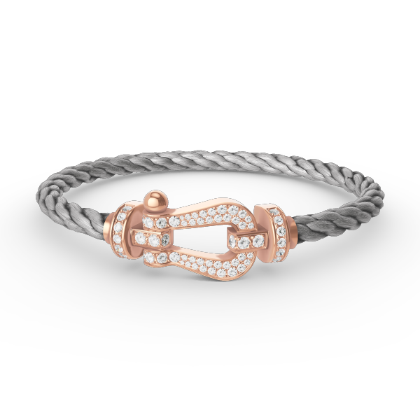 [Leaves]FORCE LARGE HORSESHOE FULL DIAMOND BRACELET - ROSE GOLD