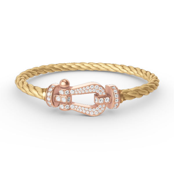 [Leaves]FORCE LARGE HORSESHOE FULL DIAMOND BRACELET - ROSE GOLD