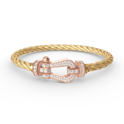 [Leaves]FORCE LARGE HORSESHOE FULL DIAMOND BRACELET - ROSE GOLD