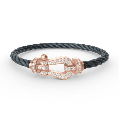[Leaves]FORCE LARGE HORSESHOE FULL DIAMOND BRACELET - ROSE GOLD