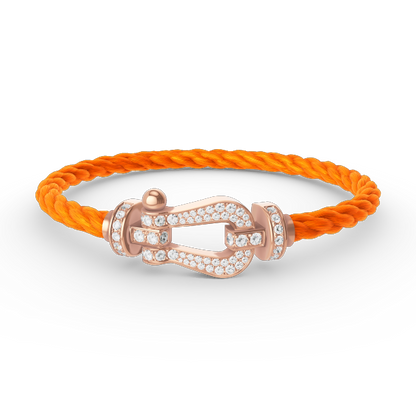 [Leaves]FORCE LARGE HORSESHOE FULL DIAMOND BRACELET - ROSE GOLD