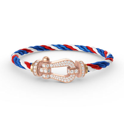 [Leaves]FORCE LARGE HORSESHOE FULL DIAMOND BRACELET - ROSE GOLD