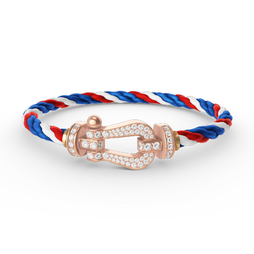 [Leaves]FORCE LARGE HORSESHOE FULL DIAMOND BRACELET - ROSE GOLD