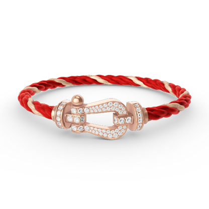 [Leaves]FORCE LARGE HORSESHOE FULL DIAMOND BRACELET - ROSE GOLD