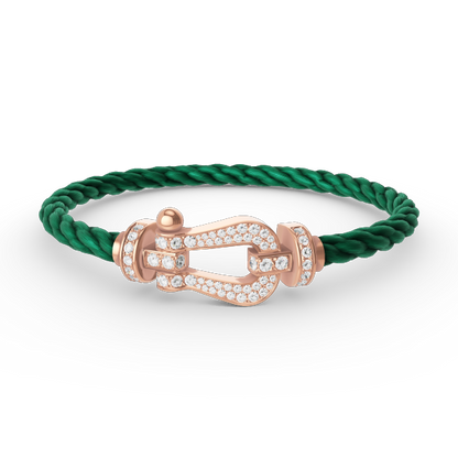 [Leaves]FORCE LARGE HORSESHOE FULL DIAMOND BRACELET - ROSE GOLD