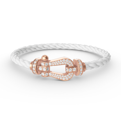 [Leaves]FORCE LARGE HORSESHOE FULL DIAMOND BRACELET - ROSE GOLD
