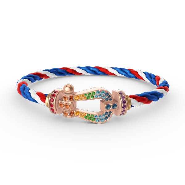 [Leaves]FORCE LARGE HORSESHOE COLORED DIAMOND BRACELET - ROSE GOLD