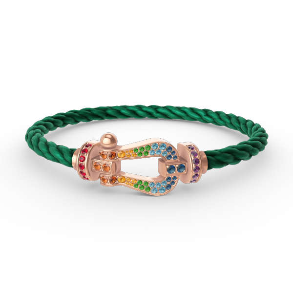 [Leaves]FORCE LARGE HORSESHOE COLORED DIAMOND BRACELET - ROSE GOLD