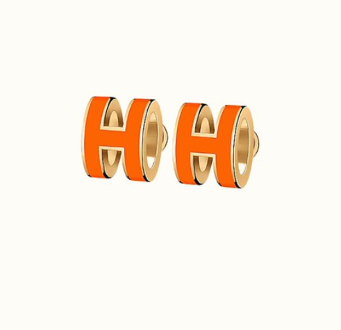 [Leaves]MINI POP H EARRINGS ORANGE