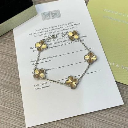 [Leaves]LUCKY CLOVER 5-MOTIF BRACELET - LASER COLLECTION