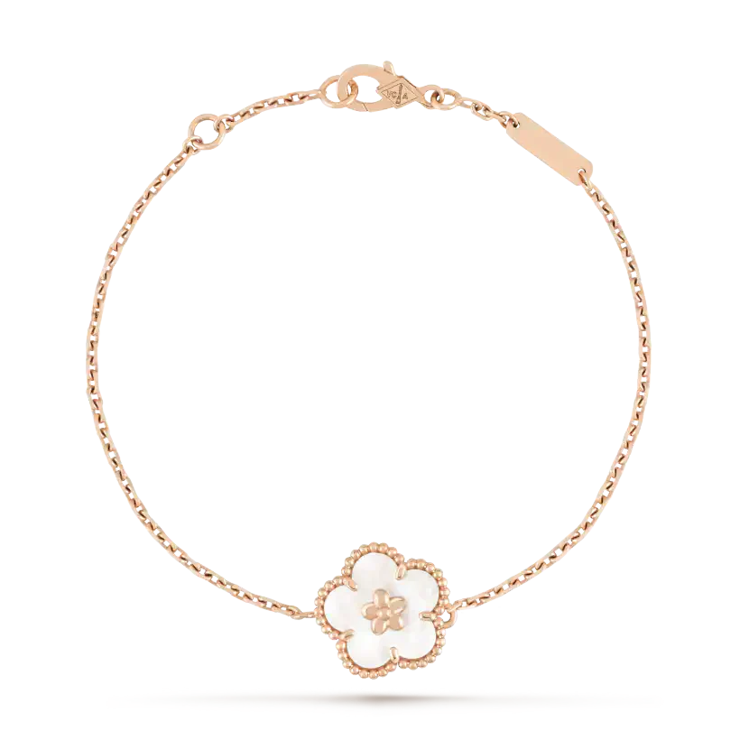 [Leaves]LUCKY WHITE MOP PLUM BLOSSOM  BRACELET