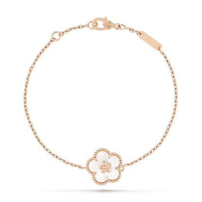[Leaves]LUCKY WHITE MOP PLUM BLOSSOM  BRACELET