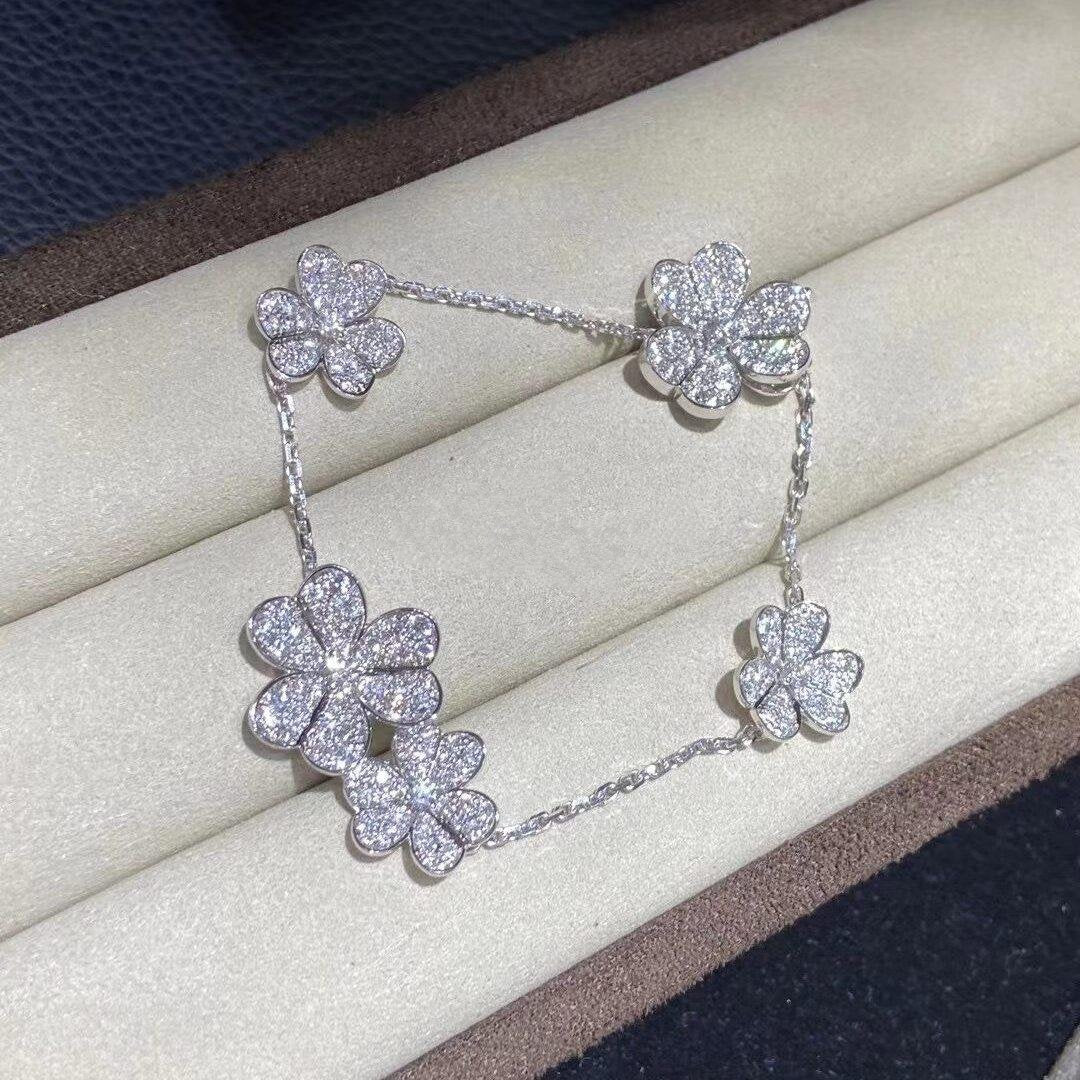 [Leaves]FRIVOLE SILVER 5 FLOWERS BRACELET