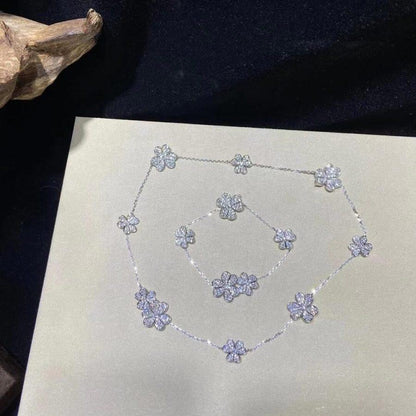 [Leaves]FRIVOLE SILVER 5 FLOWERS BRACELET