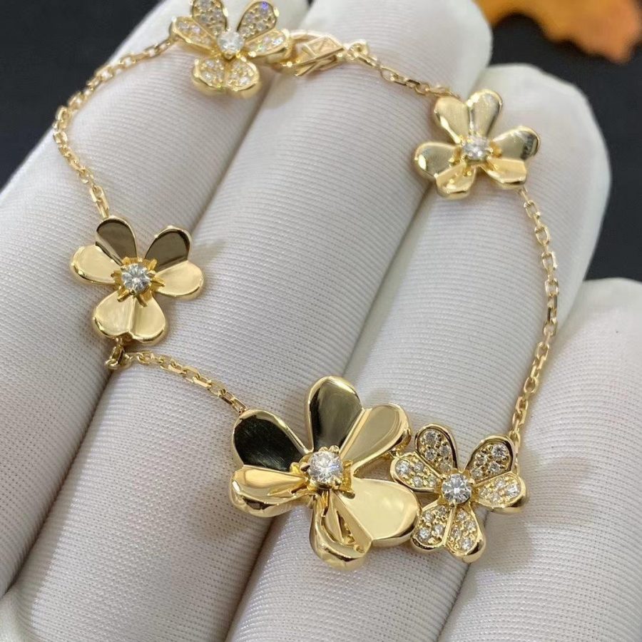 [Leaves]FRIVOLE GOLD 5 FLOWERS BRACELET