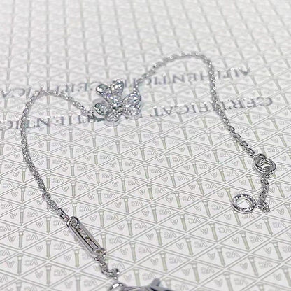 [Leaves]FRIVOLE SILVER FLOWER DIAMOND BRACELET