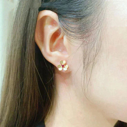 [Leaves]FRIVOLE  FLOWER PINK EARRINGS