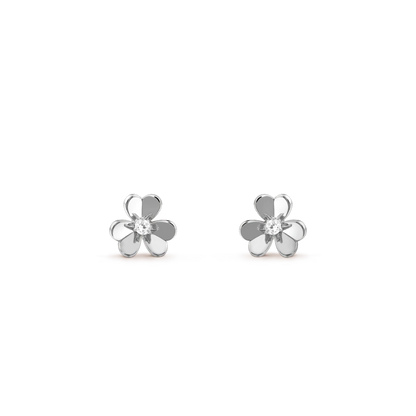 [Leaves]FRIVOLE MINI SILVER FLOWER EARRINGS