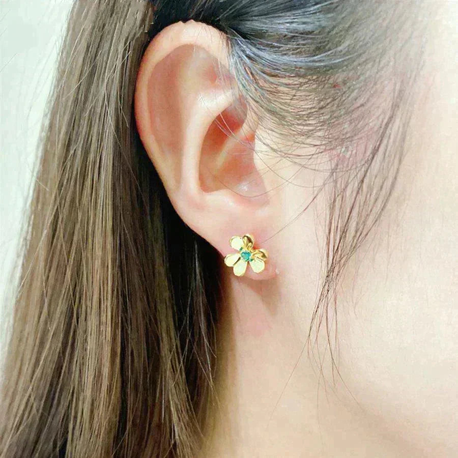 [Leaves]FRIVOLE  FLOWER MALACHITE EARRINGS