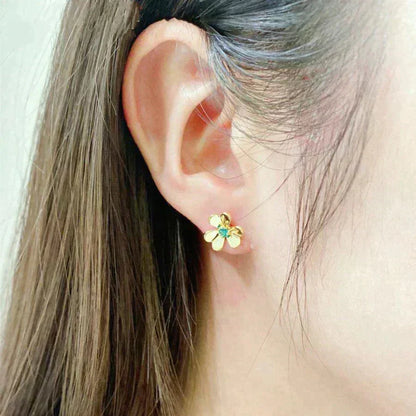 [Leaves]FRIVOLE  FLOWER MALACHITE EARRINGS