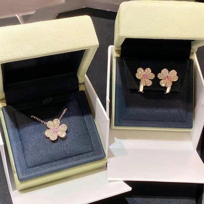 [Leaves]FRIVOLE ROSE GOLD FLOWER DIAMOND NECKLACE