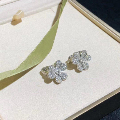 [Leaves]FRIVOLE SILVER FLOWER DIAMOND EARRINGS