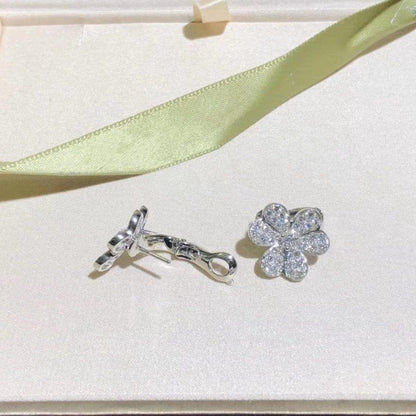 [Leaves]FRIVOLE SILVER FLOWER DIAMOND EARRINGS