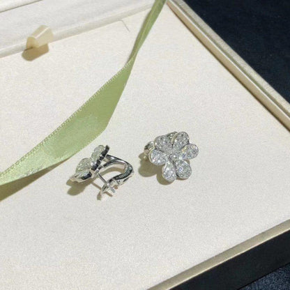 [Leaves]FRIVOLE SILVER FLOWER DIAMOND EARRINGS