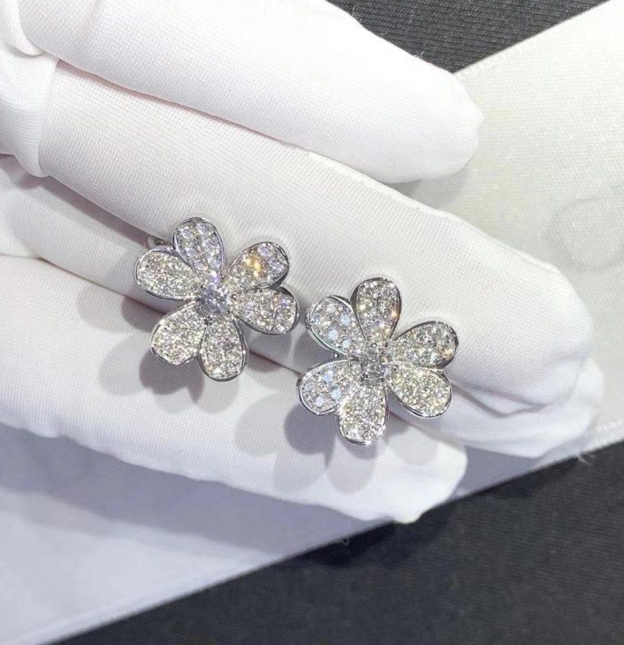[Leaves]FRIVOLE SILVER FLOWER DIAMOND EARRINGS