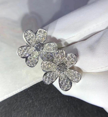 [Leaves]FRIVOLE SILVER FLOWER DIAMOND EARRINGS