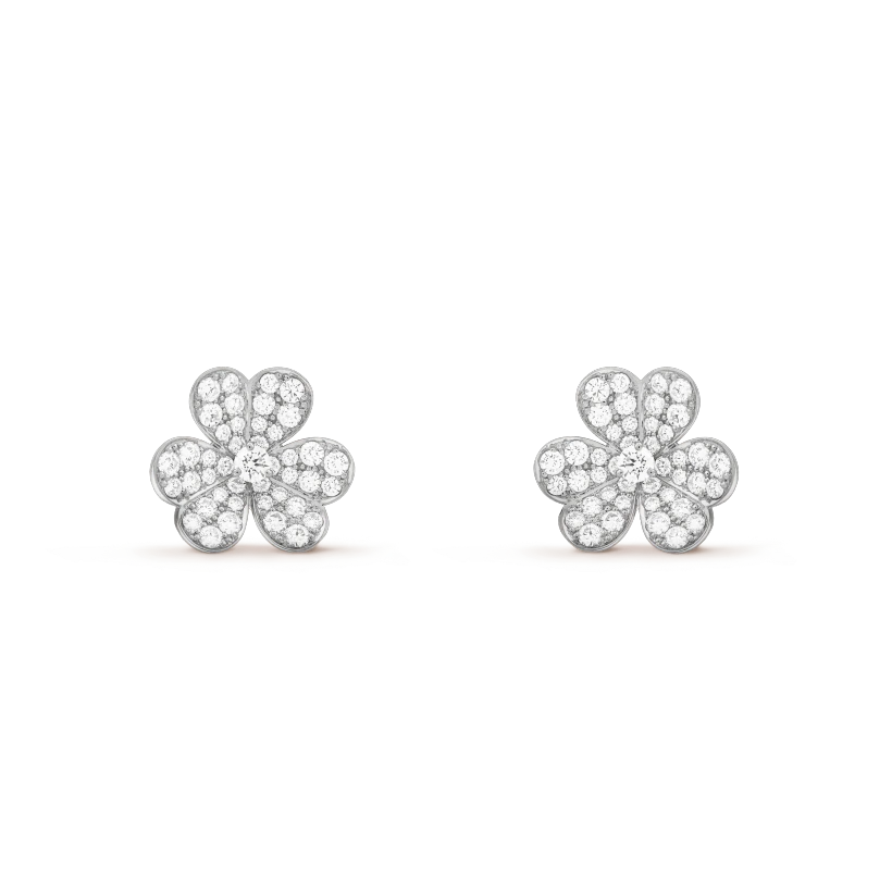 [Leaves]FRIVOLE SILVER FLOWER DIAMOND EARRINGS