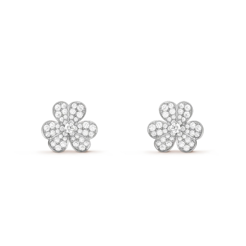 [Leaves]FRIVOLE SILVER FLOWER DIAMOND EARRINGS