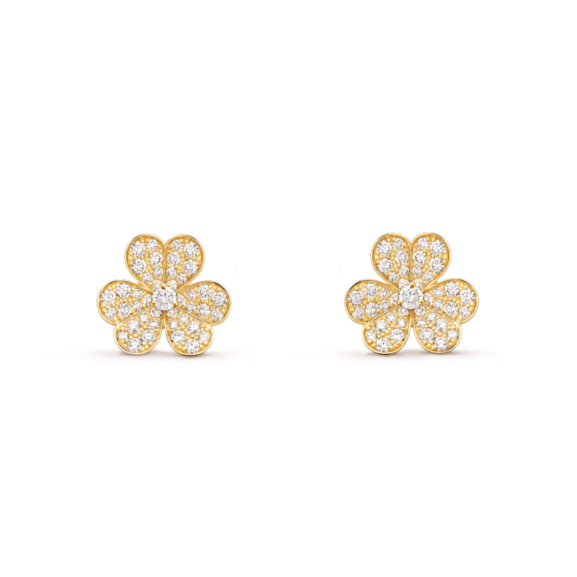 [Leaves]FRIVOLE GOLD FLOWER DIAMOND EARRINGS