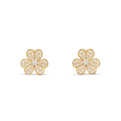 [Leaves]FRIVOLE GOLD FLOWER DIAMOND EARRINGS